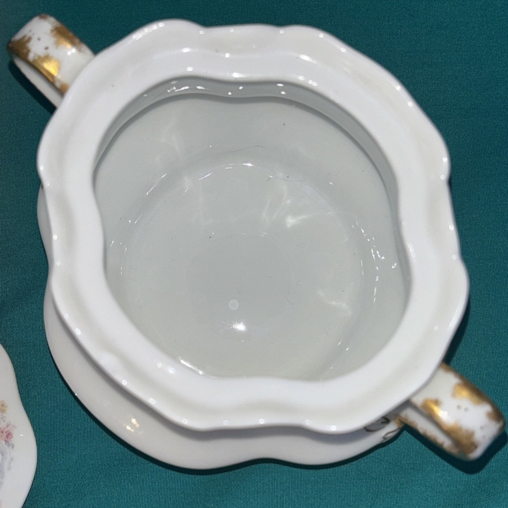 Antique Haviland & Co R. Briggs Co Limoges France Creamer (Cracked) & Sugar Dish - Picture 7 of 8